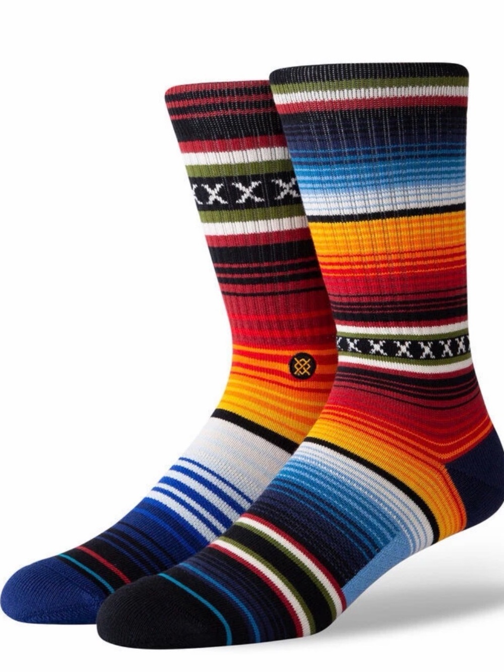 Stance Curren Striped Crew Men’s Socks NEW Sz L 9-13